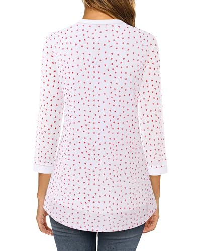 Image of Timeson Women's Short Sleeve V Neck Blouses Shirts Floral Double Layers Mesh Tunics Tops