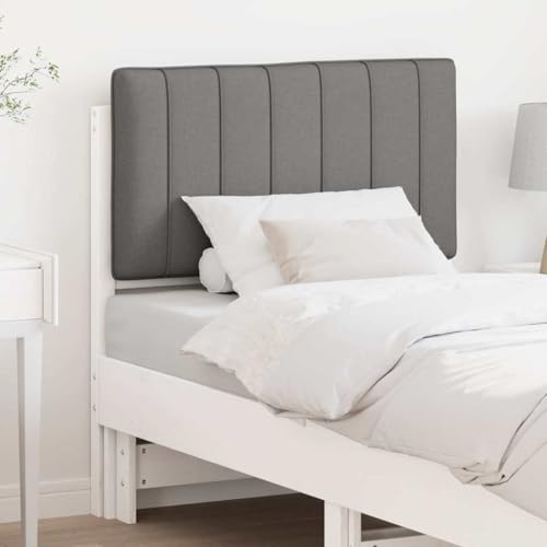 Lumanois Tête de lit capitonnée Blanc et Gris Clair 80 cm Pin Massif Têtes et Pieds de lit Blanc,880207