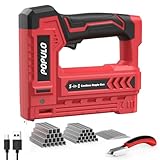 POPULO Electric Staple Gun 5 in 1 Band Nailer, 4V Rechargeable Cordless Stapler, Pin Nail Gun Battery Powered with 2,000 Staples and Nails, Power Wire Staple Gun for Home, Wood, Upholstery, DIY