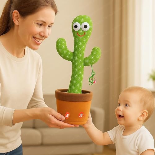 Image of Rechargeable Talking Cactus Toy for Kids - Musical Dancing, Speaking Cactus Toy for Babies - Educational Talking Toy for Baby Boys & Girls (0-3 Years)