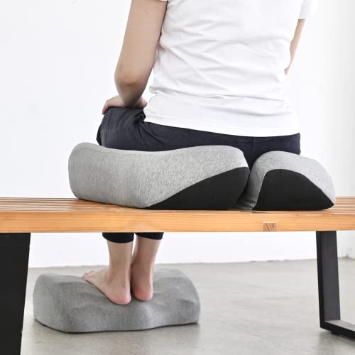Cushion Lab Hip & Leg Pressure Relief Bundle - Transform Any Home/Office Chair Or Recliner Into The Most Comfortable Seat In The House - Grey Set #TOP4