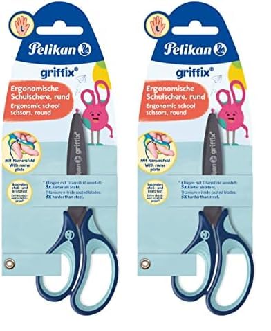 Pelikan 803519 griffix Schulschere, Blau, für Linkshänder (Packung mit 2)