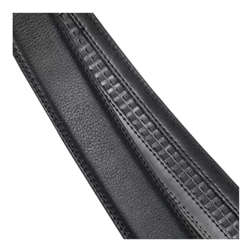 FOVAOK 105 130 140 150 160 170 cm Plus Taille Ceinture en cuir Alliage métallique Boucle automatique Marque Luxe Ceinture pour hommes Jeans, Noir/boucle, 120 cm – vue 6
