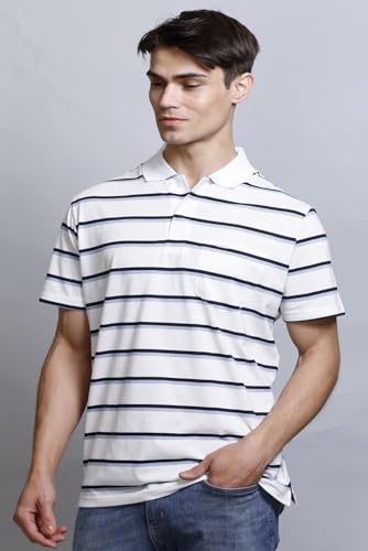 Image of GODFREY Men Cotton Regular Fit Cotton Half Sleeve Collar Tshirt Size-XXXL-Large(3XL /46),White