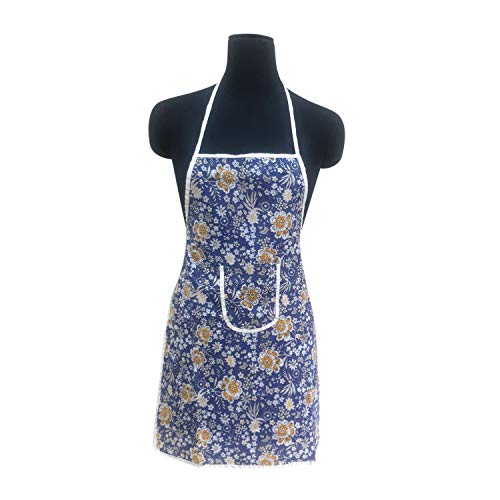 Image of SARAF Waterproof Cotton Kitchen Apron with Front Pocket (Exact Same Pieces) Set of 3 (Free Reusable Washable mask with Every Set)