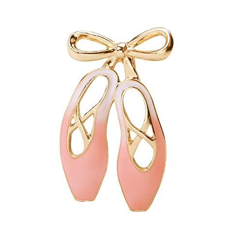 Image of Ballet Shoes Brooches Pins Delicate Brooch Classic for Party Dance Performance Banquet for Women Ladies Teen Girls Dainty Elegant Lapel Pins Dress Suit Shirt Ceremony Clothes Accessories Jewelry Valentine's Day Decor Christmas Birthday Daughter Gifts