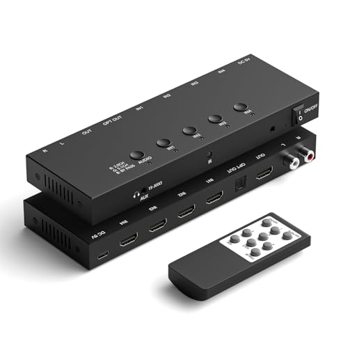 Y.D.F 8K@60Hz HDMI Switcher 4 in 1 Out Aluminum with Audio Output Support 4K@120Hz HDR10+ HDCP 2.3 HDMI 2.1 Switch Compatible with PS5/4 Xbox X/S Nintendo Switch/OLED Roku Apple TV Fire Stick UHD TV by Y.D.F - Used condition - US$50.26