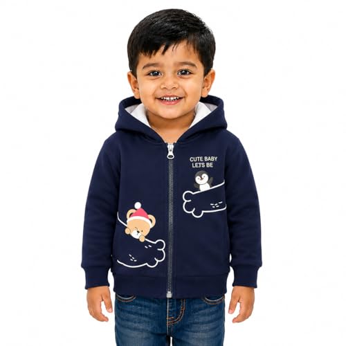 Mahi Fashion Kids Winter Hooded Jacket, Warm Cotton Fleece Front-...