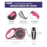 Pink Heavy Duty Retractable Dog Leash 26 ft – Tangle-Free Nylon Tape, Anti-Slip Grip, Reflective – Retractable Leash for Medium Large Dogs up to 110 lbs -Classic-PK26 - Image 2