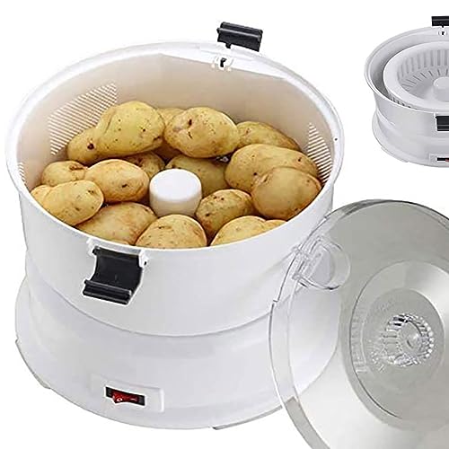 Pelador eléctrico automático de patatas – Pelador giratorio de frutas y verduras de acero inoxidable, para la cocina del hogar, pelado rápido en minutos