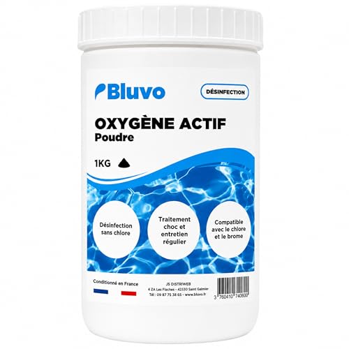 Oxygène Actif Poudre 1KG – Traitement Choc sans Chlore pour Spa et Piscine | Clarifie l’Eau et Réduit Les Odeurs | Compatible Chlore et Brome |...