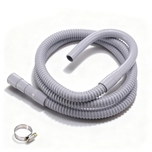 Kit de manguera de drenaje para lavadora de 8 pies con abrazadera, a prueba de fugas, flexible y de corte a medida, compatible con lavadoras y lavavajillas LG/Samsung/Whirlpool