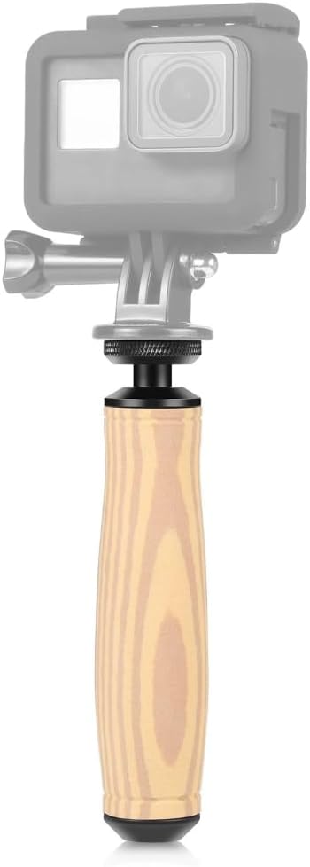 Camera Grip Stabilizer Handgrip Sponge/Wooden Handle with 1/4-inch Screw Thread