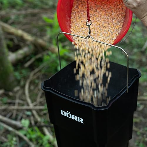 Dörr Futterstreuer Compact - 4 Fütterungszeiten - Wildtiere - Fische - Einfache Steuerung - Verschiedene Futterarten (mit Behälter)