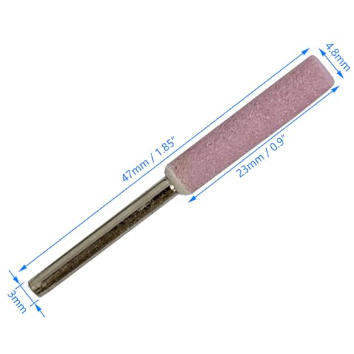 20X Chainsaw Grinding Stone Fit for Chainsaw Chain Manicure Metal Polishing Shaft (3/16"-4.8MM), Pink - Image 2