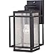 VAXCEL Hyde Park 1 Light Dusk to Dawn Bronze Mission Outdoor Wall Lantern Clear Glass