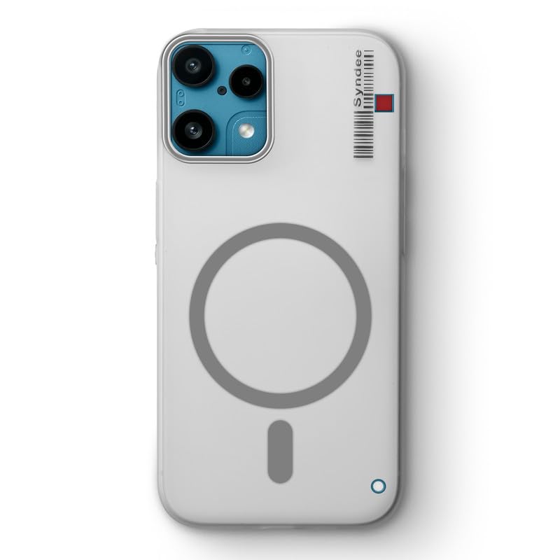 Image of Mr. Case Back Cover for Nothing Phone 3A Lite 5G Elegant Frosted White Translucent Back Only Compatible with Wireless Magnetic Accessories | Anti-Scratch Shockproof Phone Case - Grey
