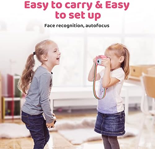 Cocopa Kids Camera Digital Camera for 3-12 Year Old Girls,1080P HD Video Camera for Kids with 32GB SD Card/2 Inch IPS Screen, Birthday Christmas Toy Gifts for 3 4 5 6 7 8 Year Old Girls (Light Pink)