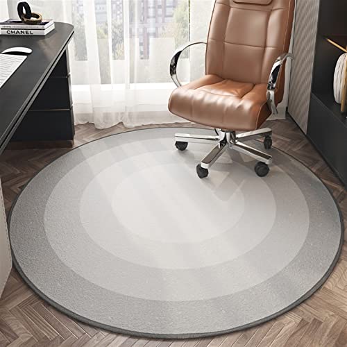 Tapis de chaise de bureau rond gris protecteur de plancher de bois franc 140 cm