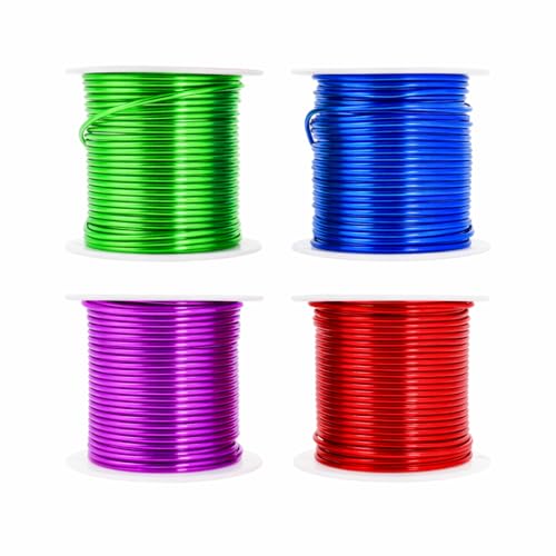 Image of Mandala Crafts 18 Gauge Anodized Aluminum Craft Wire for Jewelry Making - 400 FT Colored Flexible Rainbow Wire - Bendable for Bonsai Armature Crafting Sculpting