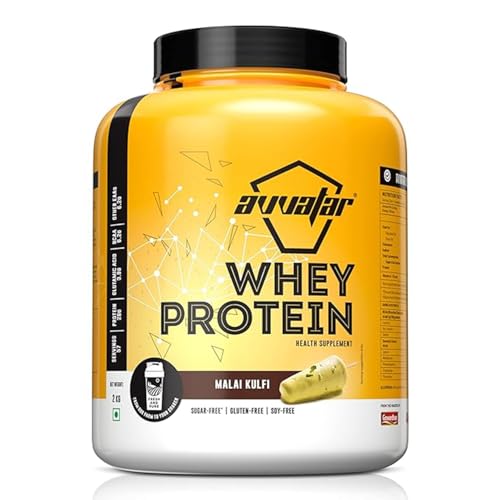 Image of Avatar WHEY PROTEIN | 2Kg | Malai Kulfi Flavour | 28g Protein | 57 Servings | Isolate & Concentrate Blend