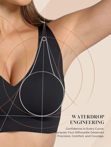 COMFELIE Women Deep V Underwear Wireless Soft Everyday Bralette Comfort Support Bras for Ladies Black 2XL — view 4