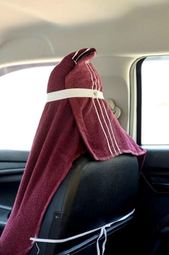 Image of MISHIKA Cotton Car Seat Towel Cover, Universal Fit, Beige, Soft Driving Comfort, 130x50 cm (1, Marron, 30 x60)