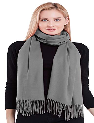 CJ Apparel Blue Grey Gray 100% Cashmere Shawl Gray Pashmina Scarf Wrap Stole Head Wrap Hand Made in Nepal New4
