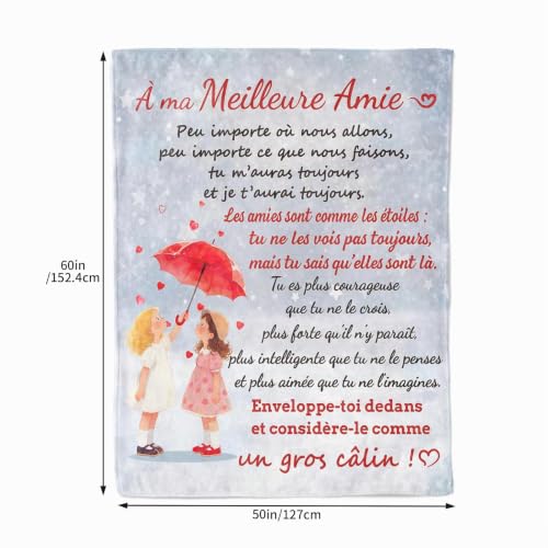 Tulolvae Cadeau Meilleure Amie Femme, Plaid Couverture Polaire Cadeaux Anniversaire pour Femme, Idee Original Saint Valentin Noël Noel Idée pour Amie – vue 2
