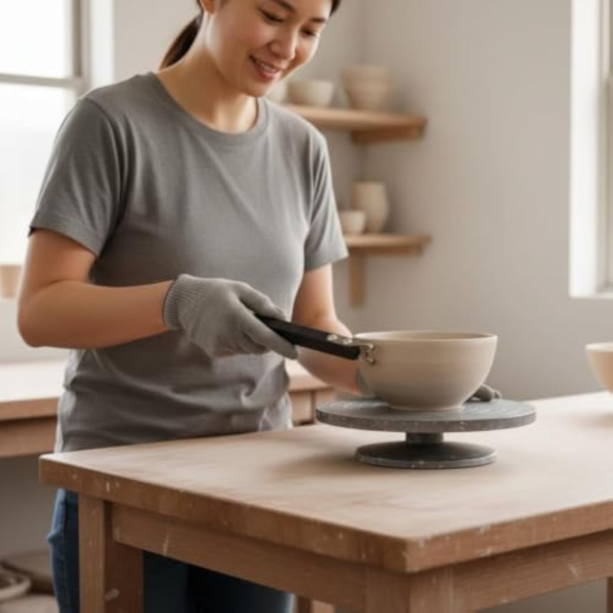 Pottery Foot Trimming Tool with Non-Slip Grip for Beginners