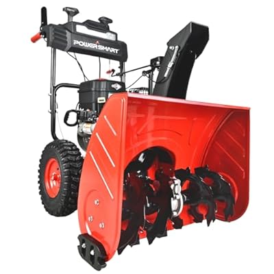 PowerSmart Snow Blower Gas Powered 24 in. 208cc Self-Propelled 2-Stage Snow Blower, Briggs and Stratton Engine with Eletric Start, Handle Warmer