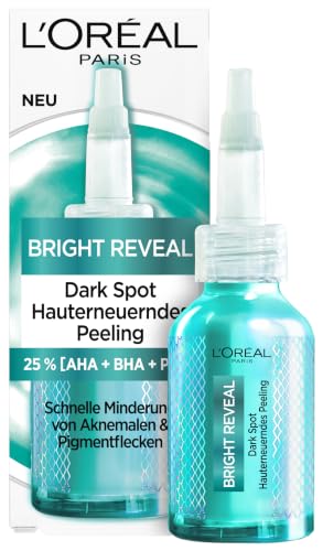 LOréal Paris Peeling - Reduziert Pigment- & Aknemalen schnell verfeinert die Hautstruktur mit Niacinamid & AHA Bright Reveal Dark Spot Peeling 25 ml