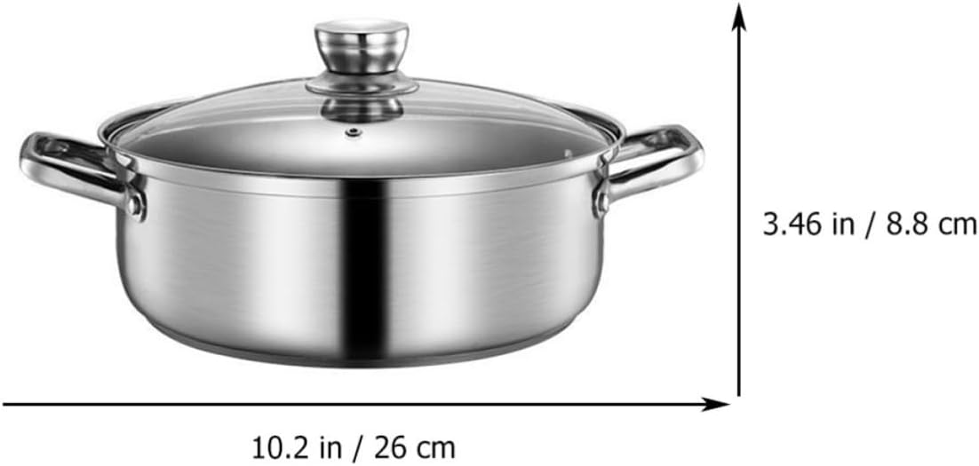 Stainless Steel Hot Pot Cookware with Divider and Lid for Home