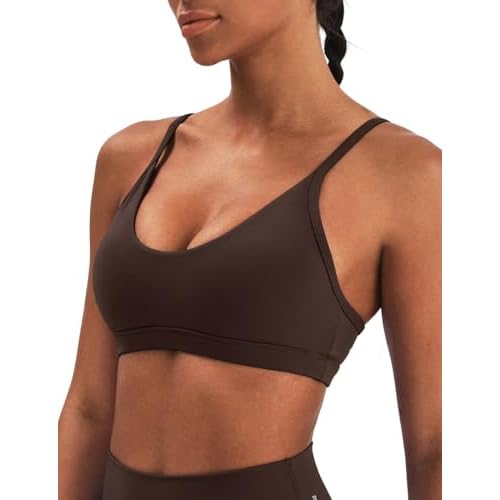 K-Swiss Sports Bras for Women - Light Impact Adjustable Thin Straps Wireless Padded Yoga Gym Workout Tops