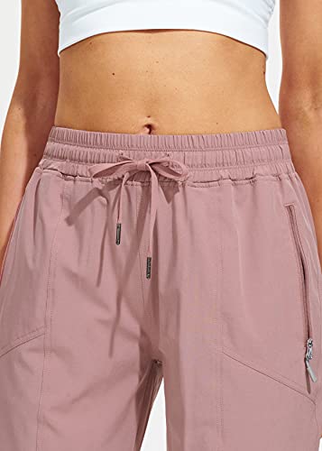 Libin Women's Lightweight Joggers Quick Dry Hiking Running Pants Athletic Workout Track Casual With Zipper Pockets,Peachskin Xl #TOP2