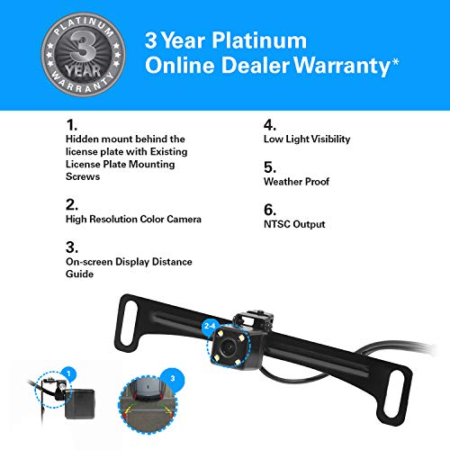 Boss Audio Systems Lpcb40 Rearview Car Backup Camera - License Plate Mount, High Resolution, Color, 170° Wide Angle View, Weatherproof, Wide Angle View, Low Light Friendly, Distance Guide View #TOP2