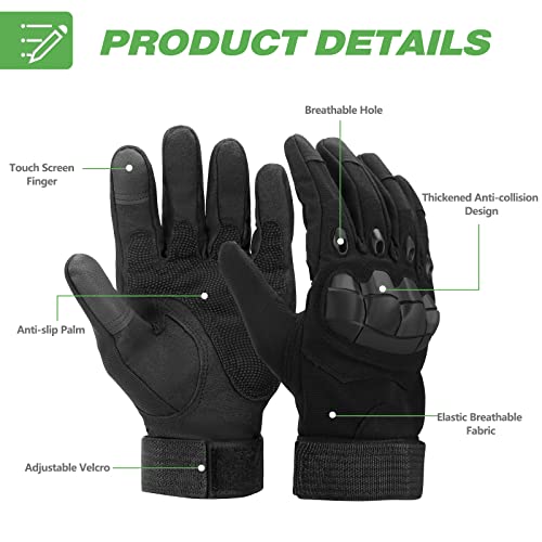 Motorcycle Gloves,Tactical Gloves For Men 2 Pair Motorbike Gloves Touchscreen Dirt Bike Gloves For Bmx Atv Mtb Riding Road Racing Cycling Climbing Motocross Shooting, (Full Fingers+Half Fingers) #TOP2