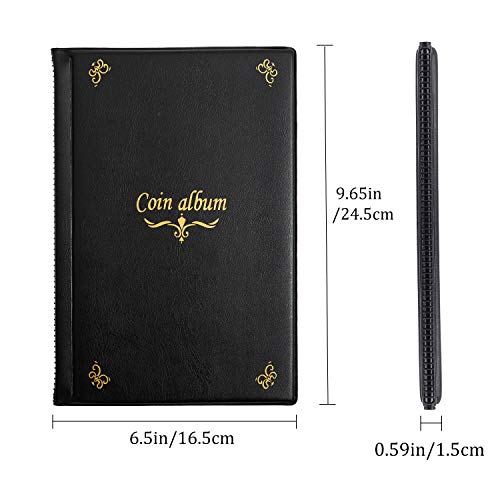 Eage Coin Collection Holder Album For Collectors, 150 Pockets 1.77 X 1.77 Inch Coin Albums Penny Collecting Book For Coin Storage(Black) #TOP1