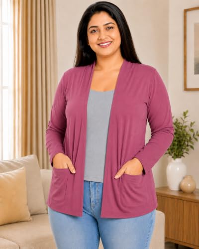Image of In Love Women's Solid Open Front Shrug with Pockets