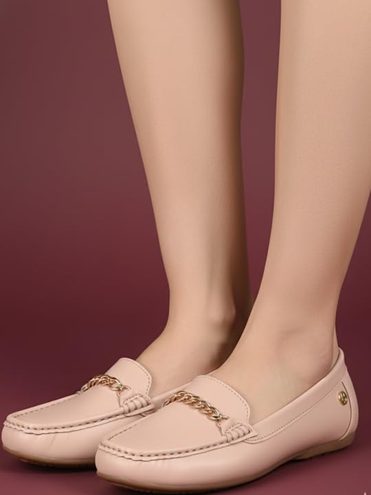 Image of ELLE Women Elegant Chain-Link Slip-on Loafers