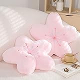 Walbest Cute Sakura Throw Pillows Kawaii Room Decor, Cherry Blossom Plush Pillow Decorative Flower Pillow for Couch Decor Pink 15.75