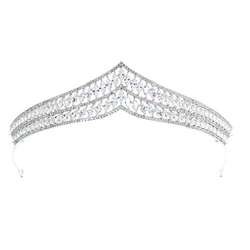 Corona accesorios joyería CH10142 para un peinado de boda impecable en el altar