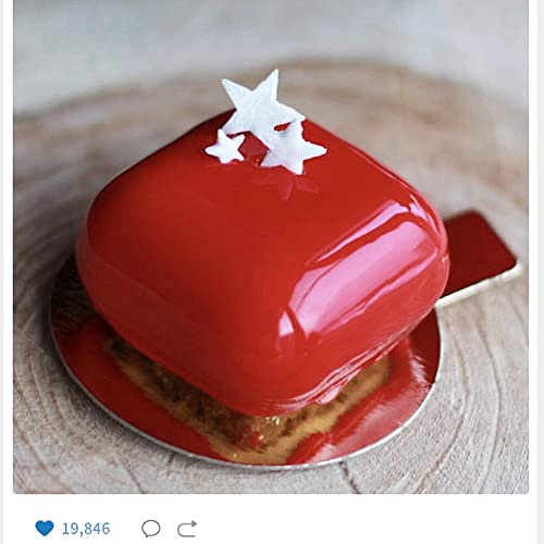 Image of FirstTry Mousse Cake Mold I 3D Fondant Silicone Baking Candy Mould I for Handmade DIY Soap Cakes French Dessert, Pastry, Chocolate, Cupcake, Ice Cream, Decoration Tools - 8 Cavity (Square Pillow)