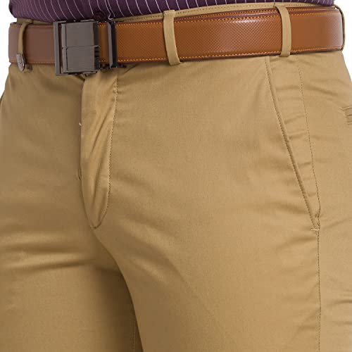 Image of Park Avenue Men Super Slim Fit Solid Pattern Cotton Spandex Blend Flat Front Formal Chinos