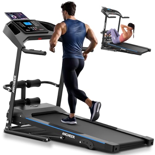 Image of Foldable Treadmill with Sit Up Bench, 2025 Upgrade 3.5HP Portable Treadmills for Home with Incline 350 lbs Capacity, Smart LCD Display Body Fat& Heart Rate, Multifunction Exercise Equipment