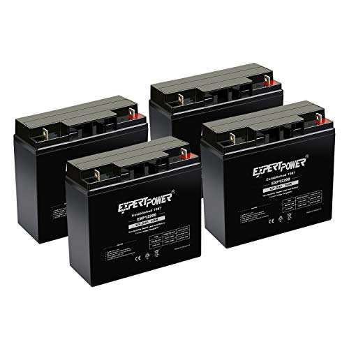 ExpertPower 4 Pack EXP12200 12V 20Ah - SLA Rechargeable 12V Battery for Ride on Toys, UPS, Lawn Mower, Generator, Medical Devices, Wheelchair, Mobility Scooter Battery Replacement 12 Volt AGM