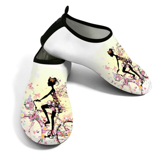 Calcetines acuáticos unisex para natación y yoga con estampado de mariposas