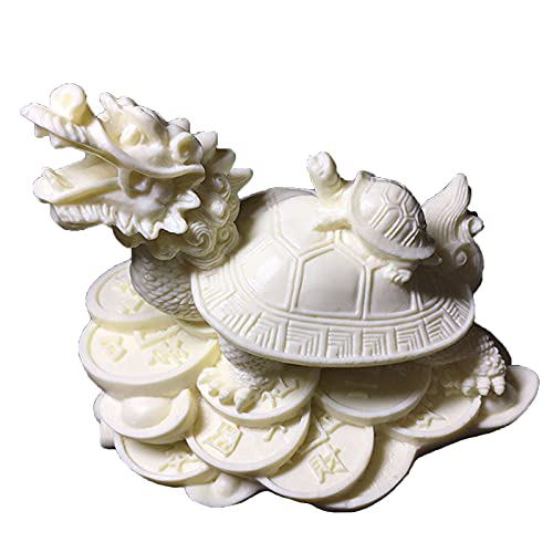 YTPass Feng Shui Dragon Turtle Tortoise on Money Statue Home Office Decor for Longevity Fertility Housewarming Blessing Gift