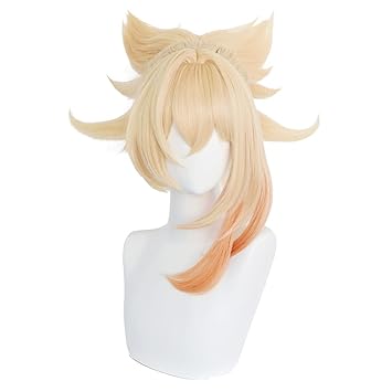 blonde wig ponytail bangs