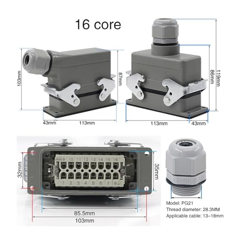 Conector resistente con 10 núcleos y voltaje 500V miniatura 4
